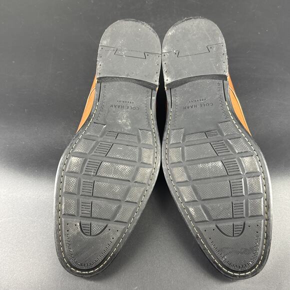 Cole Haan Shoes Men's 9.5 W Brown Leather Warren Cap Toe Derby Lace Up C20153 - Picture 9 of 12
